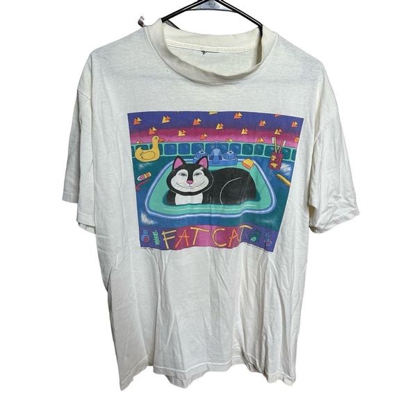 VTG Fat Cat T Shirt Large - Picture 1 of 3
